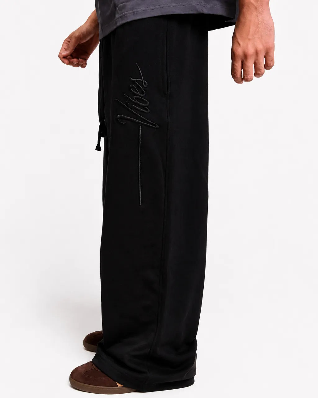 Script Side Black Sweatpants