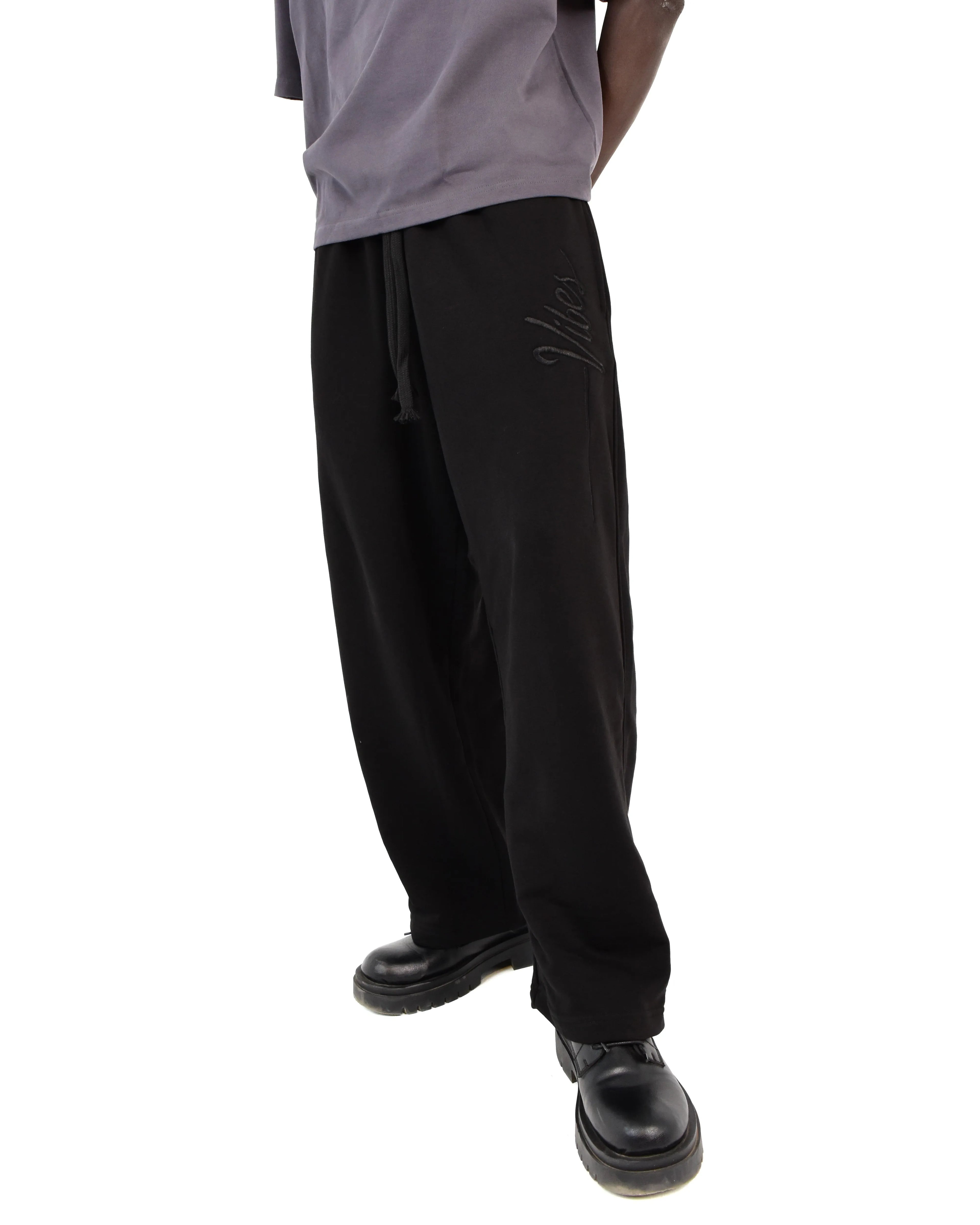 Script Side Black Sweatpants