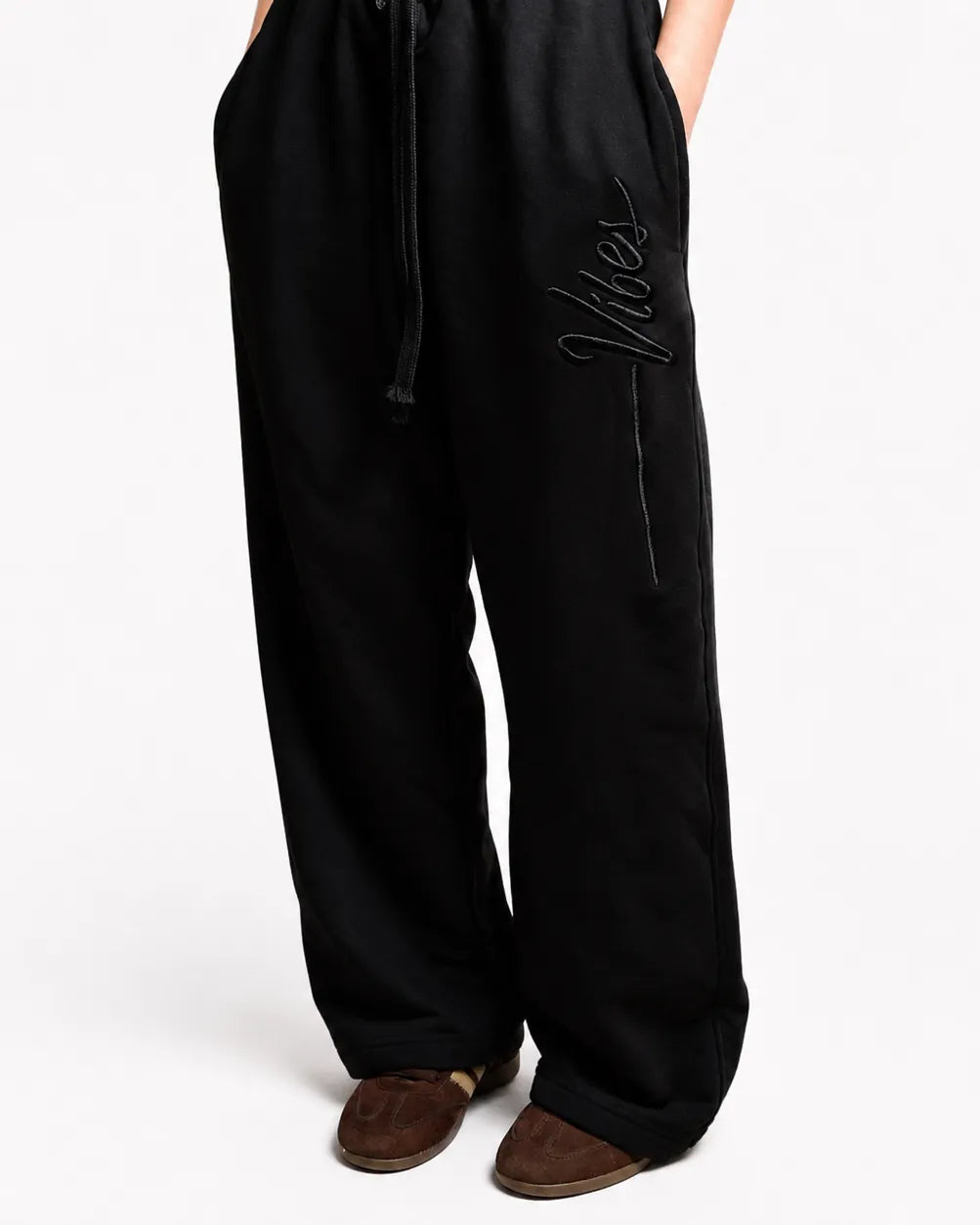 Script Side Black Sweatpants