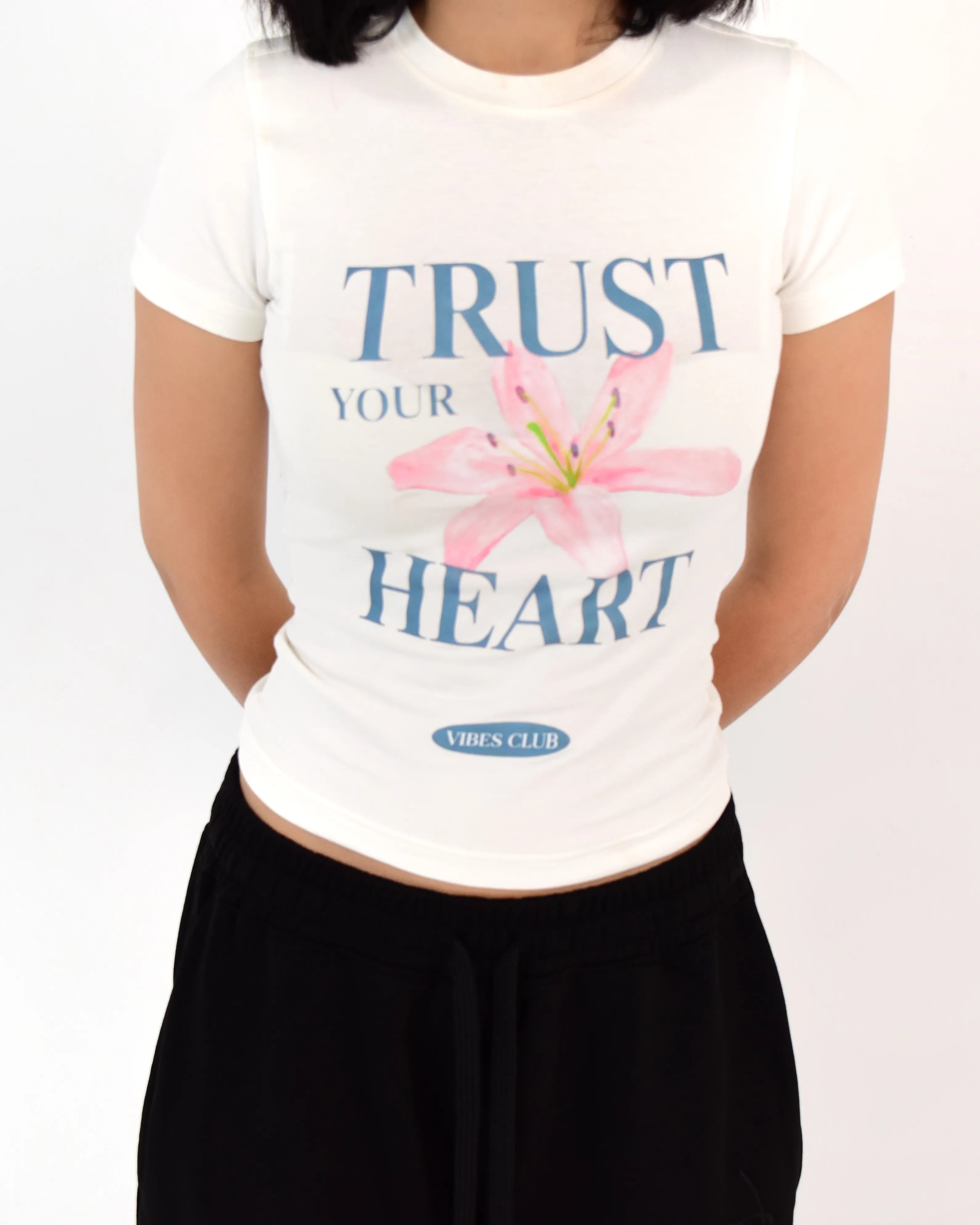 Flower Club White Baby tee