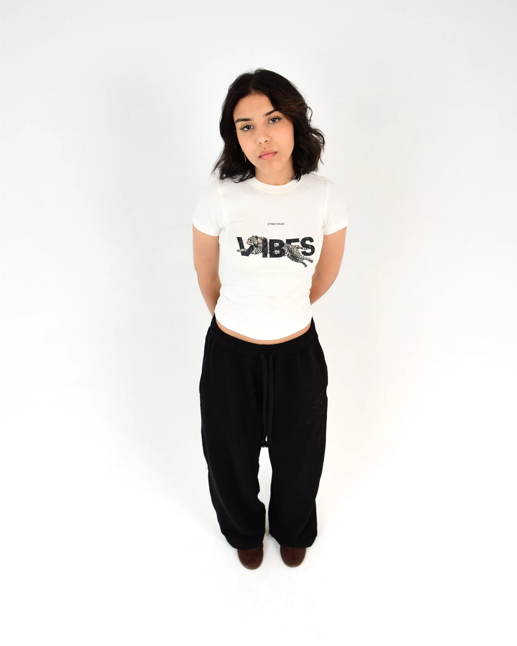 Cheetah White Baby Tee