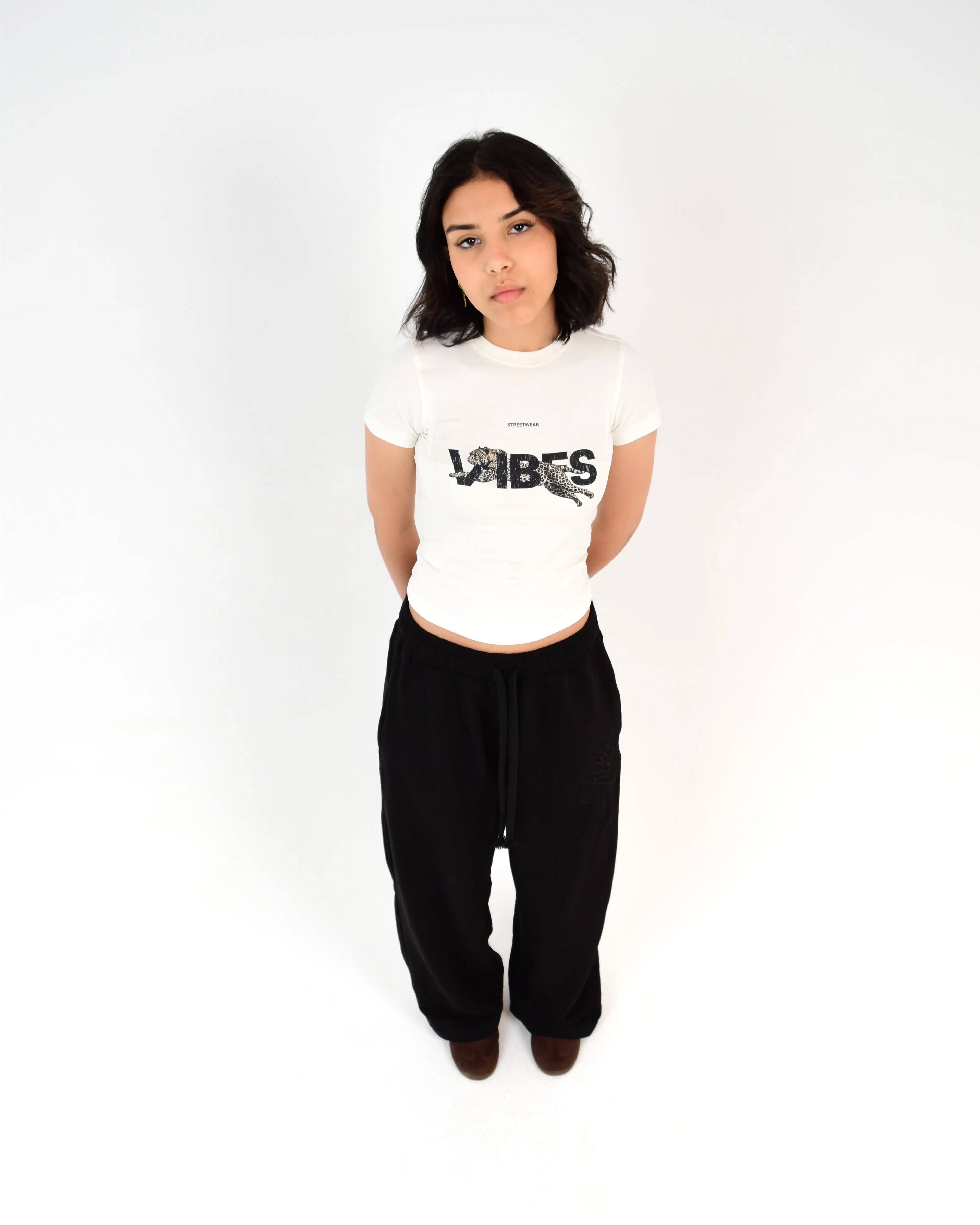 Cheetah White Baby Tee