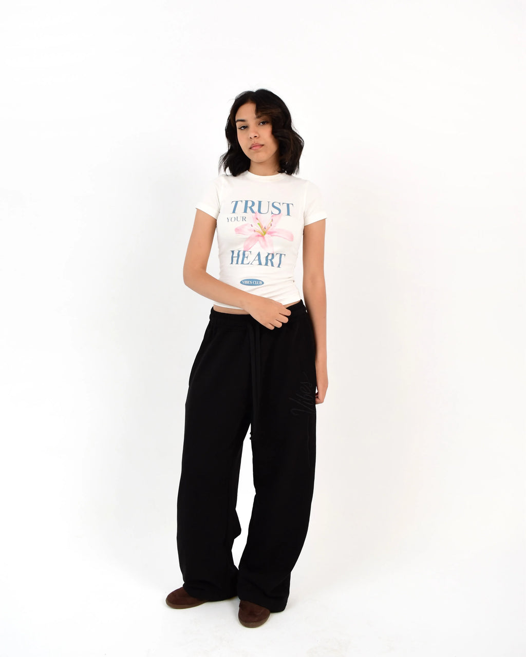 Flower Club White Baby tee