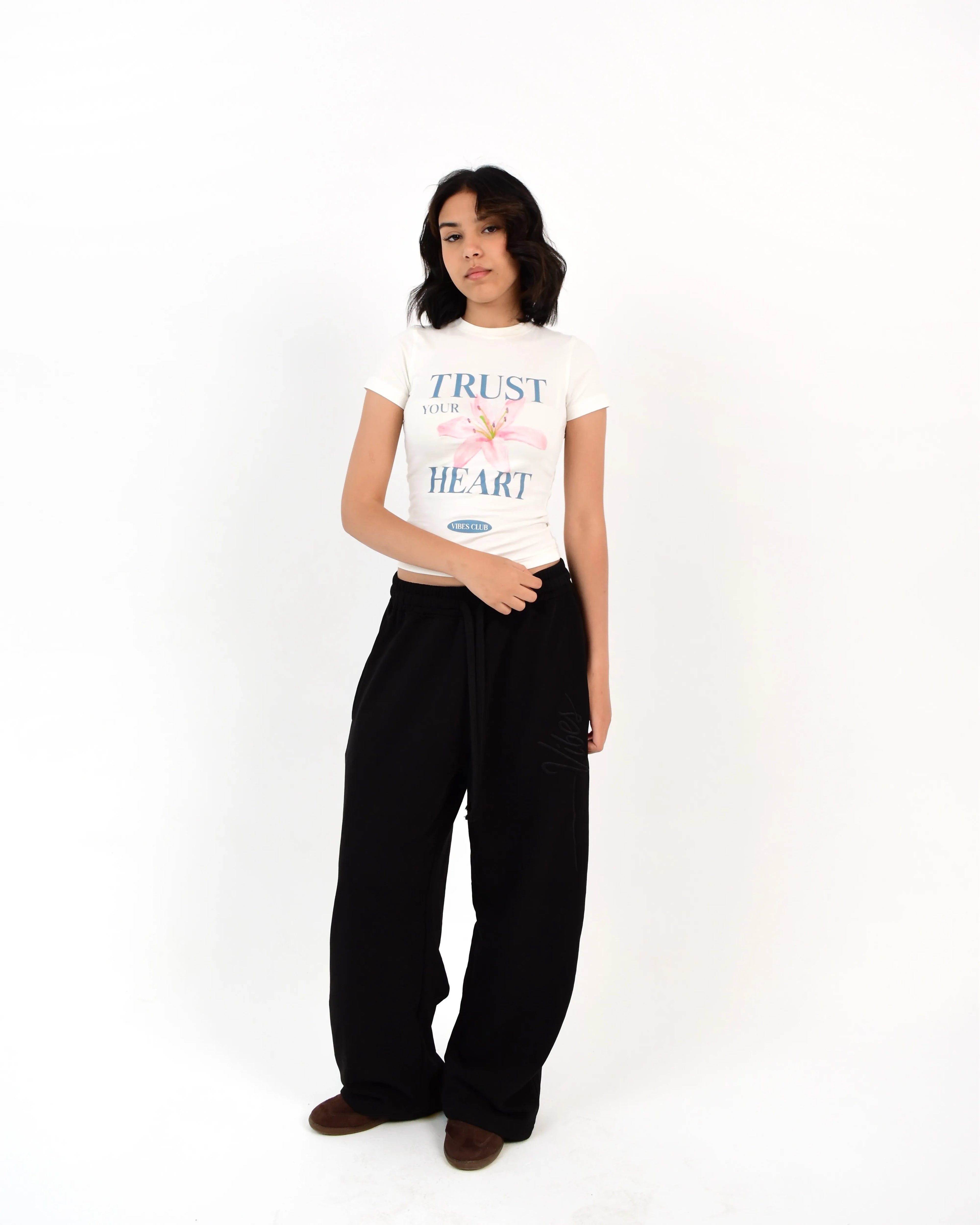 Flower Club White Baby tee