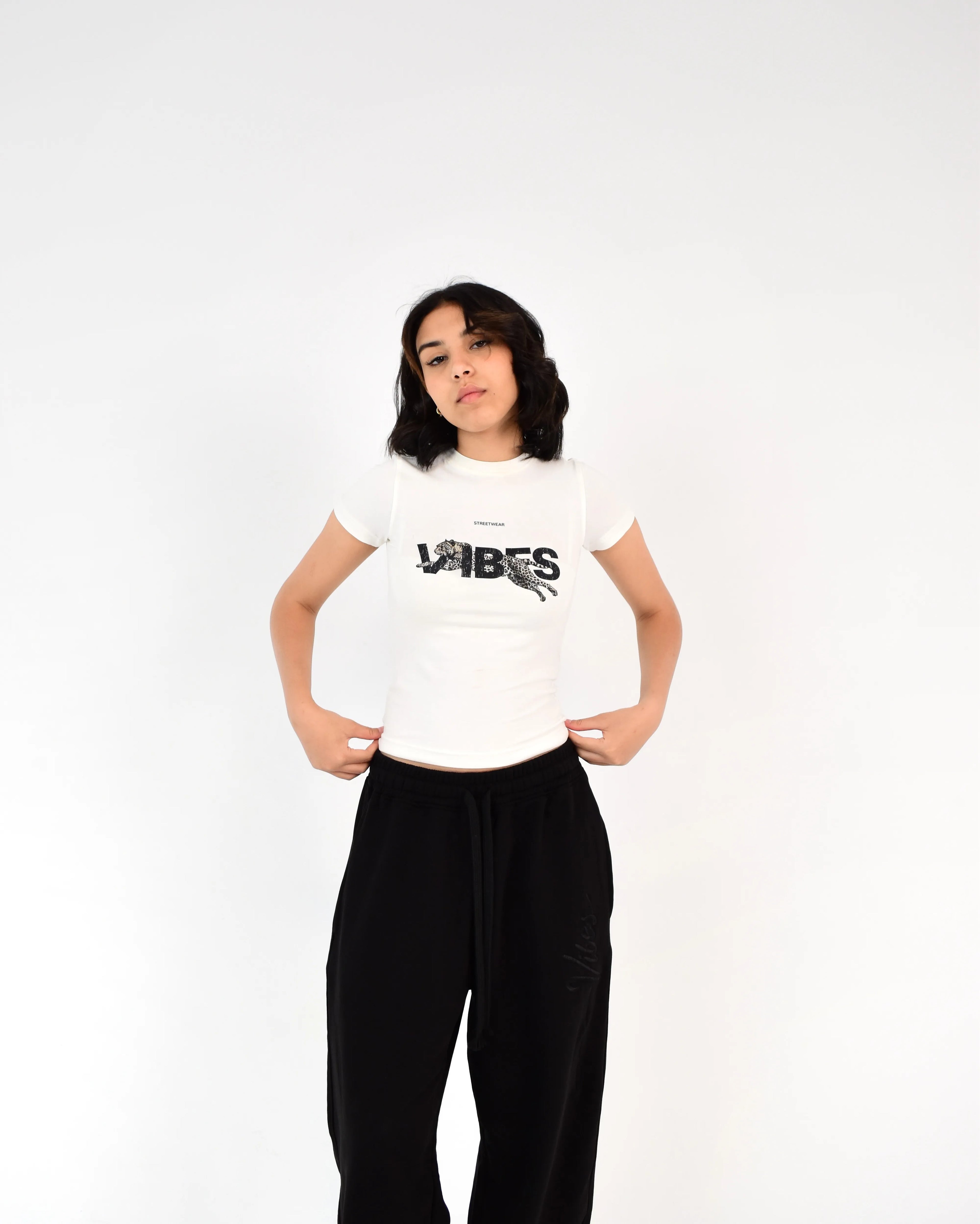 Cheetah White Baby Tee