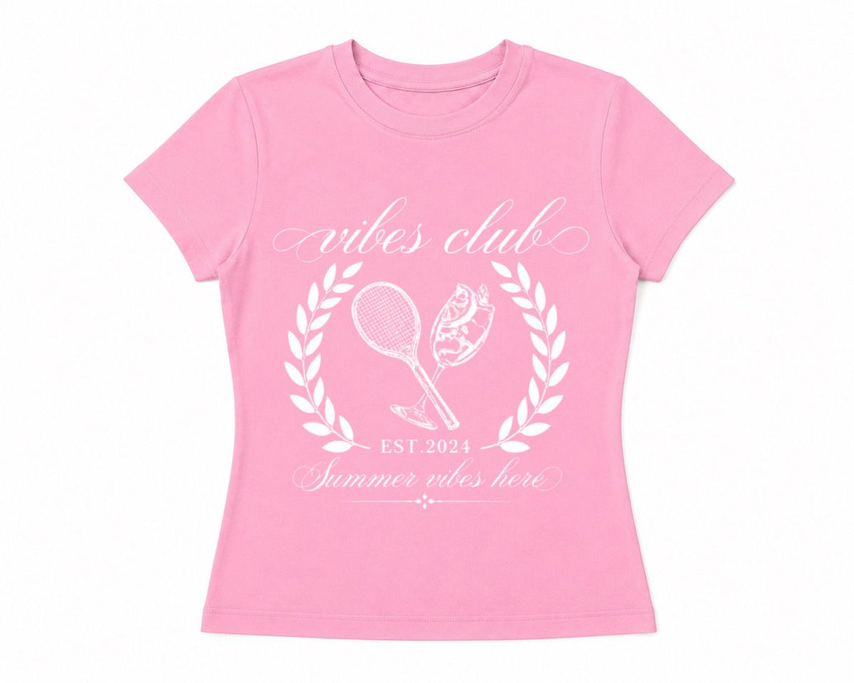 Tennis Club pink Baby Tee