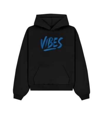 Vibes faded face black hoodie