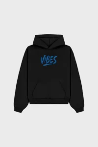 Vibes faded face black hoodie
