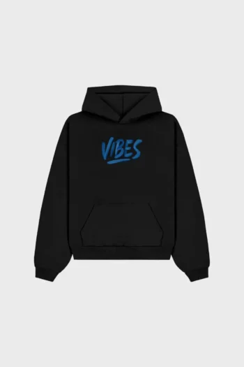 Vibes faded face black hoodie