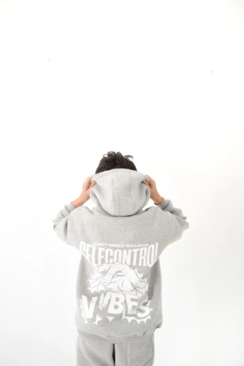 Vibes hand grey hoodie